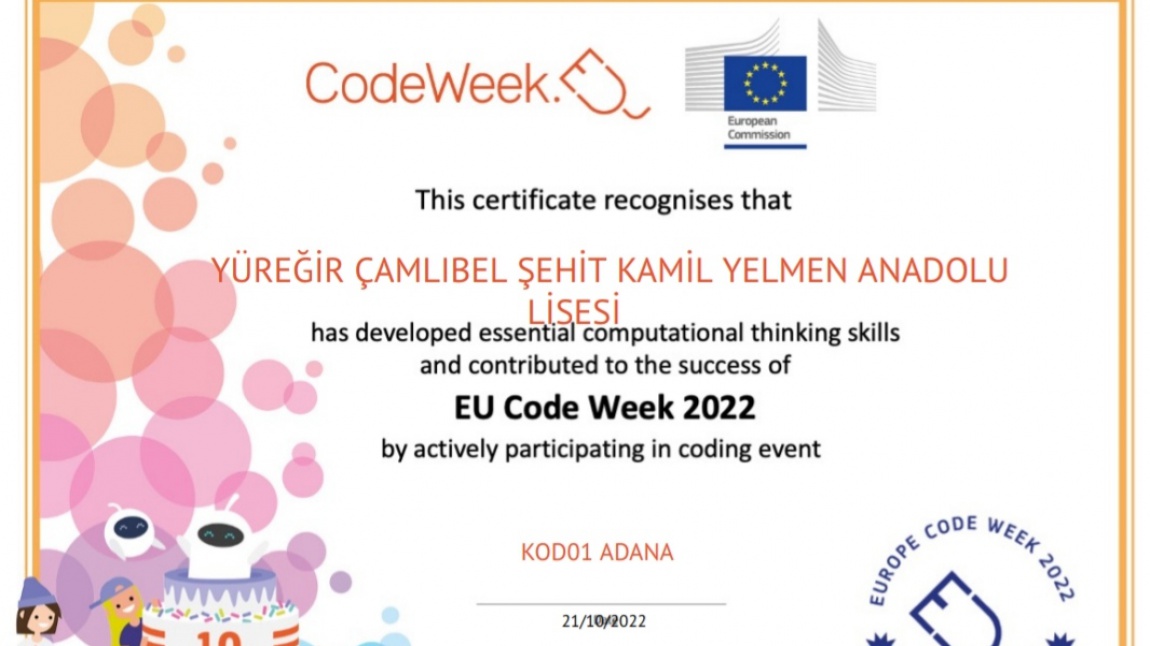 Codeweek Kodlama Haftasında okulumuz kodlama etkinlikleriyle adını duyurdu. Çağımızın en önemli yeteneklerinden olan kodlamaya okulumuzda büyük önem verilmektedir. Emeği geçen tüm yönetici, öğretmen ve öğrencilerimizi kutluyoruz.